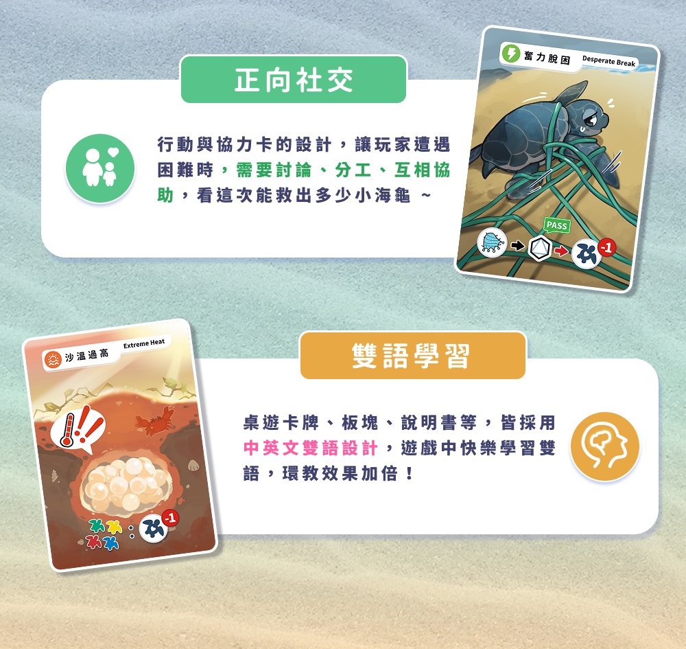 桌遊特色：正向社交與雙語學習